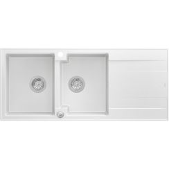 Quadron Evan évier graniteq 116x50 cm blanc HQE11650U1_BS_P2O