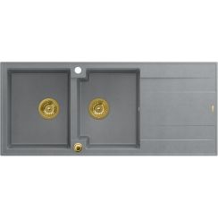 Quadron Evan évier graniteq 116x50 cm gris/graphite/onyx HQE11650U5_PVDG1_P2O