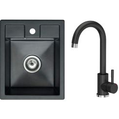 iceBerg Uno évier avec mitigeur onyx/noire ZZB14103BM