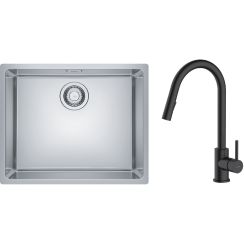 Set évier en acier inoxydable Franke Maris 122.0543.996, mitigeur de cuisine Oltens Litla 35204300