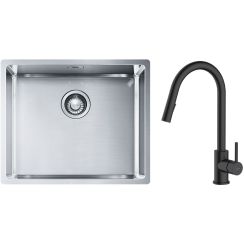 Set évier en acier inoxydable Franke Box 127.0453.656, mitigeur de cuisine Oltens Litla 35204300