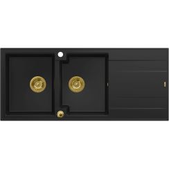 Quadron Evan évier graniteq 116x50 cm noir HQE11650U7_PVDG1_P2O