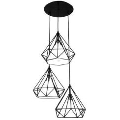 Abigali Diamond lampe suspendue 3x60 W blanc-noir CHNR3-E27
