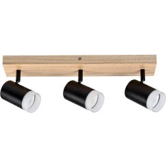 Rabalux Toras plafonnier 3x5 W noir-bois 73123
