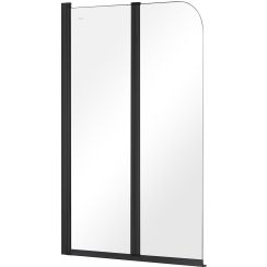 Besco Prime Black paroi de baignoire 90 cm deux pièces noir mat/verre transparent PNPB-2S