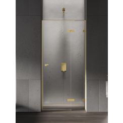 New Trendy Eventa Gold Shine porte de douche 80 cm à ouverture basculante doré brillant/verre transparent EXK-4672