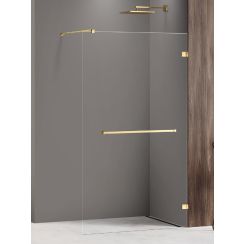 New Trendy Avexa Gold Shine ścianka prysznicowa walk-in 130 cm złoty połysk/szkło przezroczyste EXK-7074