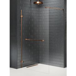 New Trendy Avexa Copper Brushed ścianka prysznicowa walk-in 140 cm miedź szczotkowana/szkło przezroczyste EXK-7173