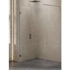 New Trendy Avexa Gunmetal Brushed paroi de douche walk-in 80 cm gris canon brossé/verre transparent EXK-7091