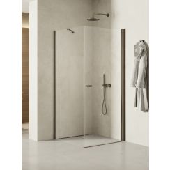 New Trendy New Soleo Gunmetal Brushed cabine de douche 120x80 cm rectangulaire graphite brossé/verre transparent K-2136