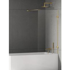 New Trendy Eventa Gold Shine paroi de baignoire 80 cm monobloc doré brillant/verre transparent EXK-4895-WP