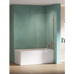 New Trendy Eventa Copper Shine paroi de baignoire 80 cm monobloc cuivre brillant/verre transparent EXK-5696-WP