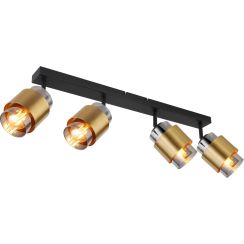 Globo Lighting Milley plafonnier 4x40 W noir-laiton-fumé 15560-4