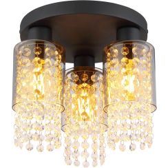 Globo Lighting Backey plafonnier 3x40 W noir-fumé 15799-3D