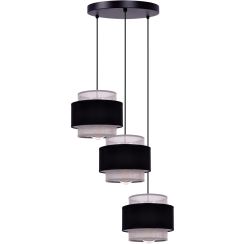 Kaja Etela lampe suspendue 3x40 W noir-gris/cendre K-5172