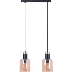 Kaja Alto lampe suspendue 2x40 W noir-doré-ambre K-5256