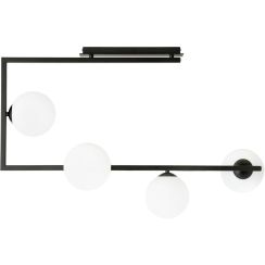 Emibig Soma plafonnier 4x10 W noir-laiteux 1291/4