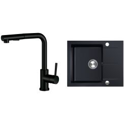 Set évier en granit Berg Hobart BRQ1911A, mitigeur de cuisine Berg Porta WW 130231PH