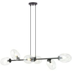 Emibig Pandora lampe suspendue 6x10 W noir-transparent 1262/6