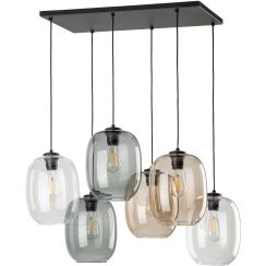 TK Lighting Elio lampe suspendue 6x15 W noir 5974