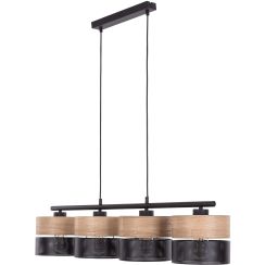 TK Lighting Nicol lampe suspendue 4x15 W noir-bois 4802