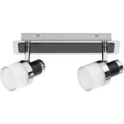 Rabalux Harold plafonnier 2x10 W noir-chrome-opale 5022