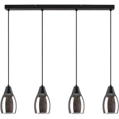 Rabalux Ilmari lampe suspendue 4x15 W noir-fumé 72184