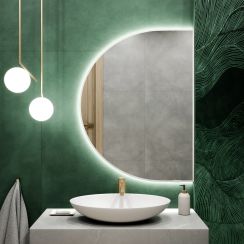 Baltica Design Tiny Border Semi Round miroir 100x50 cm avec éclairage blanc 5904107925127