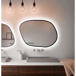 Baltica Design Bright Stain IV miroir 90x64 cm avec éclairage noir 5904107920955