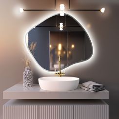 Baltica Design Bright Stain III miroir 80x70 cm avec éclairage argenté 5904107920399