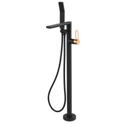 FDesign Zaffiro mitigeur bain-douche autoportante noir-doré FD1-ZFR-11F-25