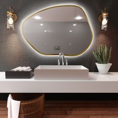 Baltica Design Bright Stain I miroir 60x43 cm avec éclairage doré 5904107919089