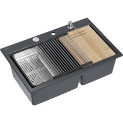 Quadron Marc 120 évier graniteq 76x50 cm noir HQC7650U8_BS