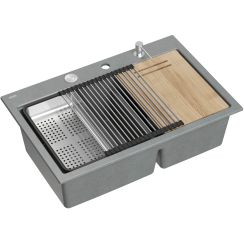 Quadron Marc 120 évier graniteq 76x50 cm gris/graphite/onyx HQC7650U5_BS