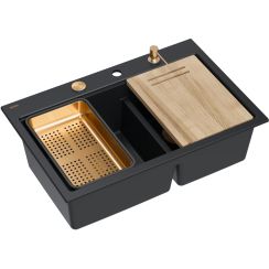 Quadron Marc 120 évier graniteq 76x50 cm noir HQC7650U7_PVDC1