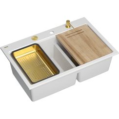 Quadron Marc 120 évier graniteq 76x50 cm blanc HQC7650U1_PVDG1