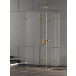 New Trendy Eventa Gold Shine cabine de douche 100x80 cm rectangulaire doré brillant/verre transparent EXK-4821