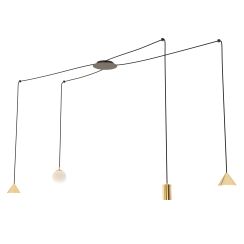 Emibig Fuji lampe suspendue 4x W noir-doré 13504