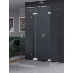 New Trendy Eventa cabine de douche 100x100 cm carrée chrome brillant/verre transparent EXK-4588