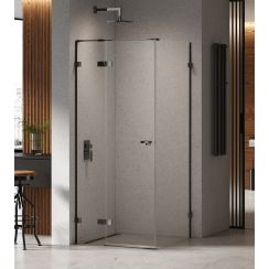 New Trendy Eventa Black Chrome cabine de douche 100x80 cm rectangulaire noir brillant/verre transparent EXK-6148