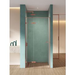 New Trendy Eventa Copper Shine porte de douche 90 cm à ouverture basculante cuivre brillant/verre transparent EXK-6354