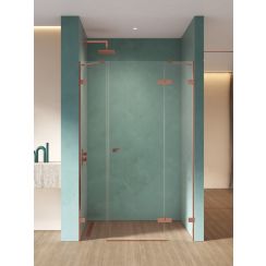 New Trendy Eventa Copper Shine porte de douche 170 cm à ouverture basculante cuivre brillant/verre transparent EXK-6369