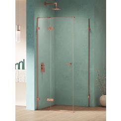 New Trendy Eventa Copper Shine cabine de douche 90x80 cm rectangulaire cuivre brillant/verre transparent EXK-6377