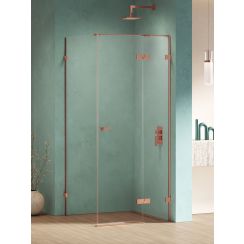 New Trendy Eventa Copper Shine kabina prysznicowa 120x110 cm prostokątna prawa miedź połysk/szkło przezroczyste EXK-6428
