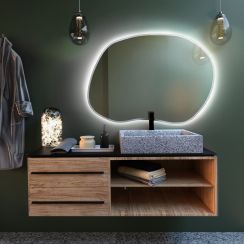 Baltica Design Bright Stain II miroir 100x70 cm avec éclairage blanc 5904107917160