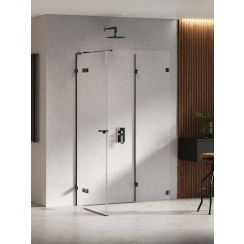 New Trendy Eventa Black Chrome cabine de douche 100x80 cm rectangulaire noir brillant/verre transparent EXK-6276