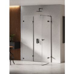 New Trendy Eventa Black Chrome cabine de douche 100x100 cm carrée noir brillant/verre transparent EXK-6289