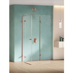 New Trendy Eventa Copper Shine cabine de douche 100x100 cm rectangulaire cuivre brillant/verre transparent EXK-6513