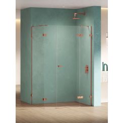 New Trendy Eventa Copper Shine kabina prysznicowa 150x90 cm prostokątna prawa miedź połysk/szkło przezroczyste EXK-6466