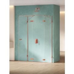 New Trendy Eventa Copper Shine cabine de douche 80x80 cm carrée cuivre brillant/verre transparent EXK-6474